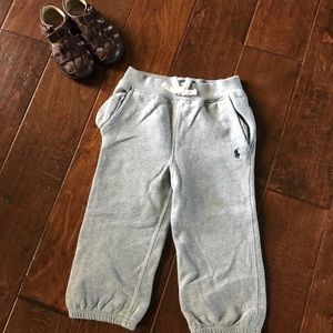 BOTH sandals and sweat pants